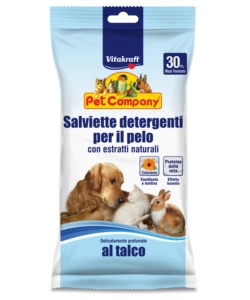 Salviette detergenti per pelo al talco